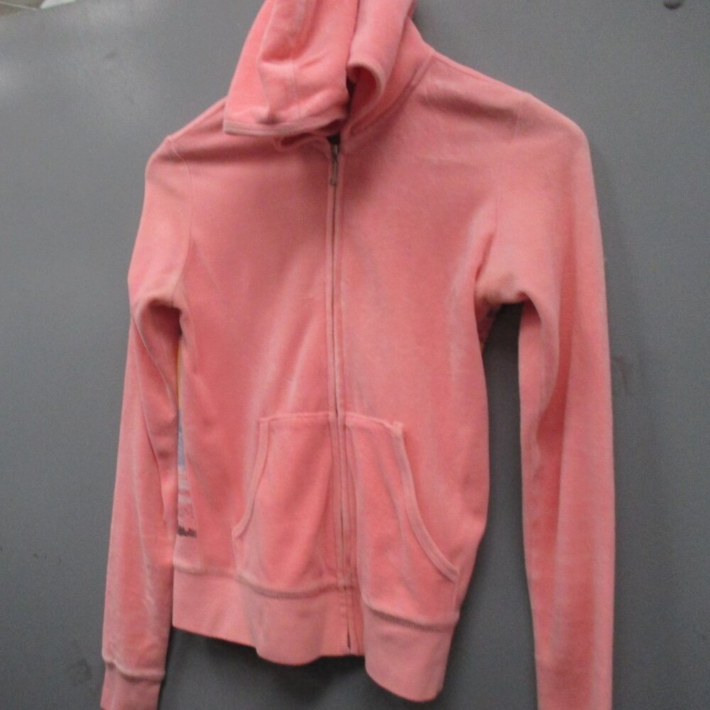 Juicy Couture Women's Hoodie Size XS Pink Color Full Zipper Hooded Sweatshirt